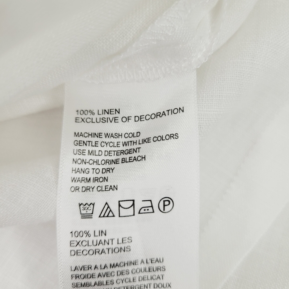 Tommy Bahama Tunic 100% Linen Small White V-Neck Beach Embroidered 3/4 Sleeve - Picture 7 of 7